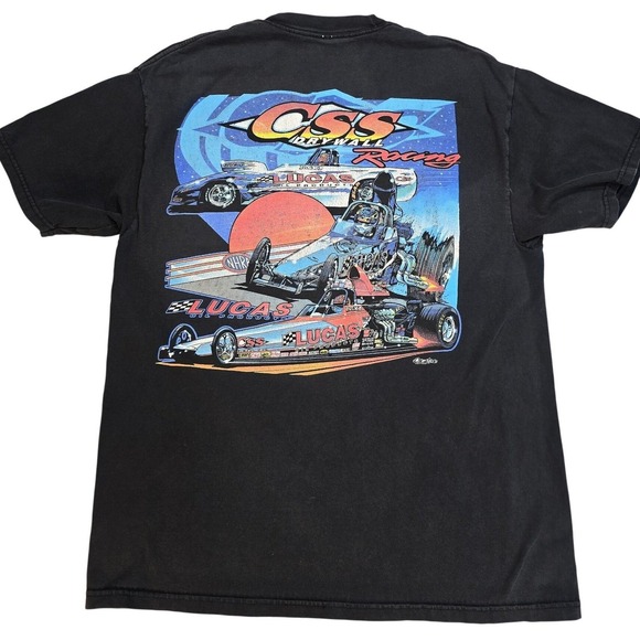 Nascar Other - Vintage Lucas Oil Racing T Shirt Mens Large Black NHRA Graphic USA Tee